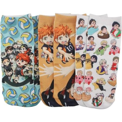 Anime Haikyuu Sock Short Socks Cosplay Prop Cartoons Anime Hinata Shoyo Tobio Kageyama Cotton Socks Halloween