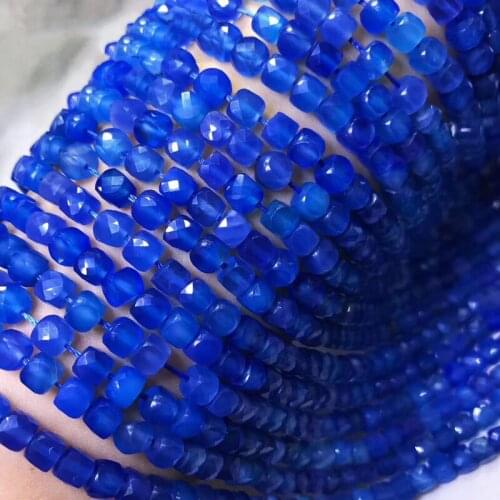 AAAA LOOSE BEADS GREEN AGATE square faceted 4*5mm Wholesale for DIY jewelry Necklace 36cm