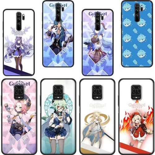 Bumper Soft Silicone Phone Case for Redmi K40 Note 10 9S 8 Pro Max 9 7 8T 9C 9A 7A Cover Coque Cases Funda Genshin Impact Anime