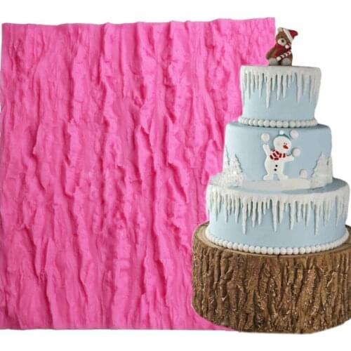 Tree Bark Texture Silicone Mold Cake Fondant Impression Mat Decorating Supplies R7RC