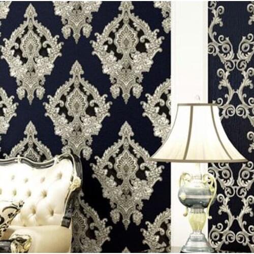 Damascus wallpaper non-woven wallpaper luxury living room bedroom background wall hotel wall stickers