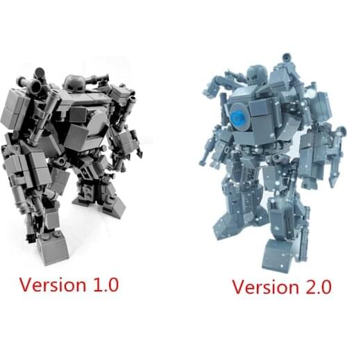 MOC Mini Mecha Warfare Mecha Model Small Particle Building Blocks Educational Toy - Iron Overlord Version 1.0 /Version 2.0
