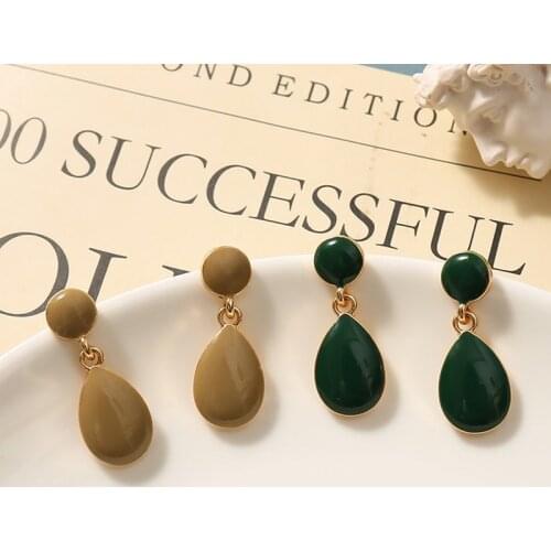 Korean fashion minimalist statement Water drop designer long boho drop earrings vintage dangle earings for women