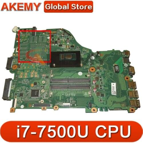Akemy Laptop Mainboard For ACER Aspire E5-575 i7-7500U Motherboard DAZAAMB16E0 SR2ZV DDR4