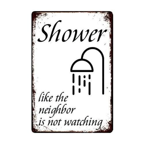 Metal Tin Sign Shower Sign for Bar Pub Home Vintage Retro Poster