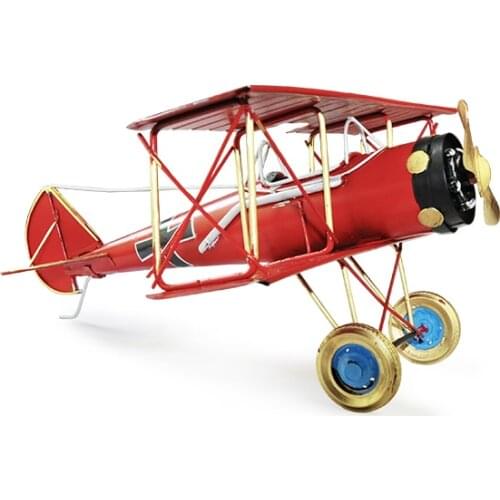 Metal Airplane Decor Vintage Airplane Model Aircraft Glider Biplane Aeromodelo for Desktop Decoration Figurines Statue