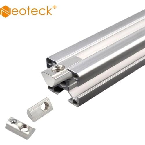 Neoteck 100Pcs 10Pcs M6 Slot T Spring Nuts With Ball Half Round Elasticity Square nuts Galvanized Steel for 8mm Groove Thread