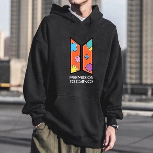 2021 NEW Ablum Butter Bangtan Boys Hoodie Fashion Korean Song Permission To Dance Creativity Graffiti Harajuku Loose Sweatshirt