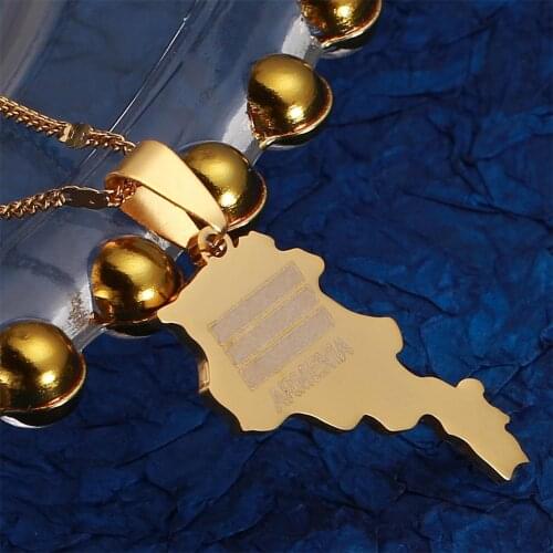 Stainless Steel Armenia Map Pendant Necklace Gold Color Armenians Map Chain Jewelry
