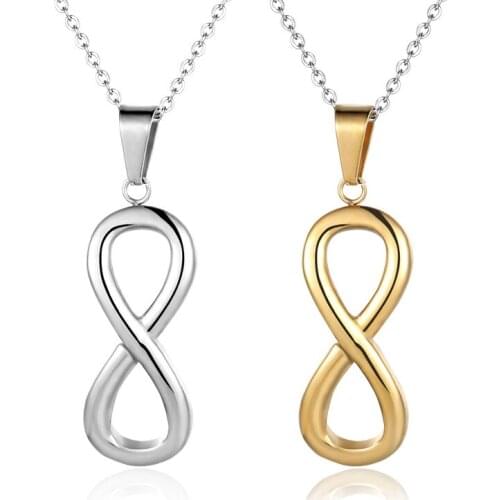 Punk Clavicle Necklace Fashion Vintage Infinity Lucky 8 Pendant Necklaces For Women Wedding Colar Maxi Chain Jewelry Wholesale