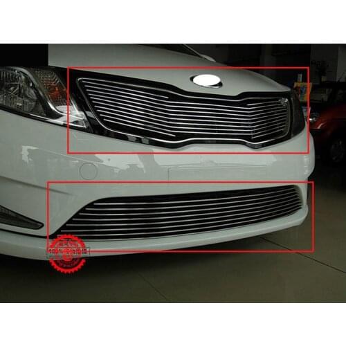 High quality stainless steel Front Grille Around Trim Racing Grills Trim For Kia Rio/K2