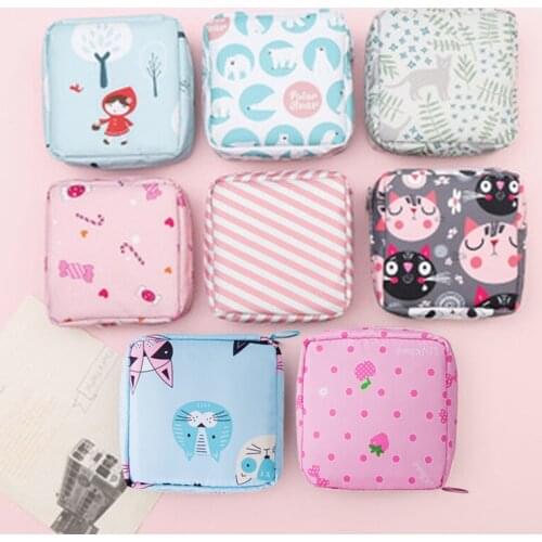 Portable Square Sanitary Towel Napkin Pad Tampon Purse Bag Organizer Girls Feminine Hygiene Pad Storage Large
