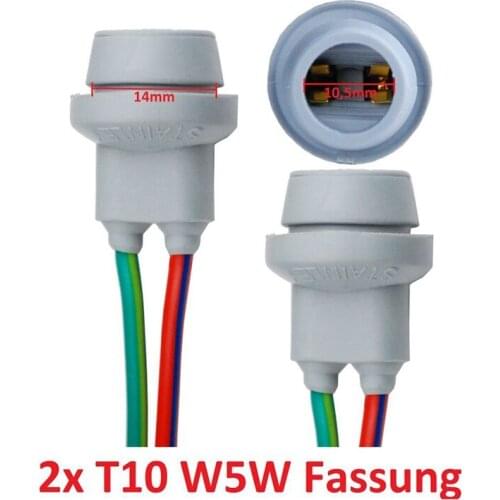 2X T10 Socket W5W Adapter Soft Rubber Light Lamp Holder Car Accessories Male To Female Wire Connector with Cable