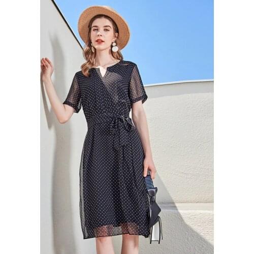 Polka dot chiffon silk floral maxi dress women 2020 summer long work beach office sexy party luxury dresses plus size