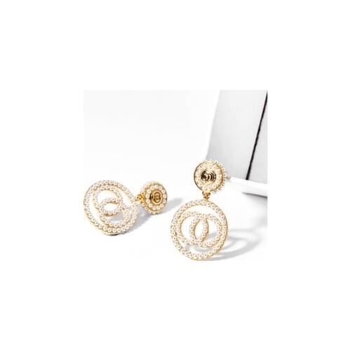 Trend Simulation Pearl Long Earrings Female White Round Pearl Wedding Pendant Earrings Fashion Korean Jewelry Earrings