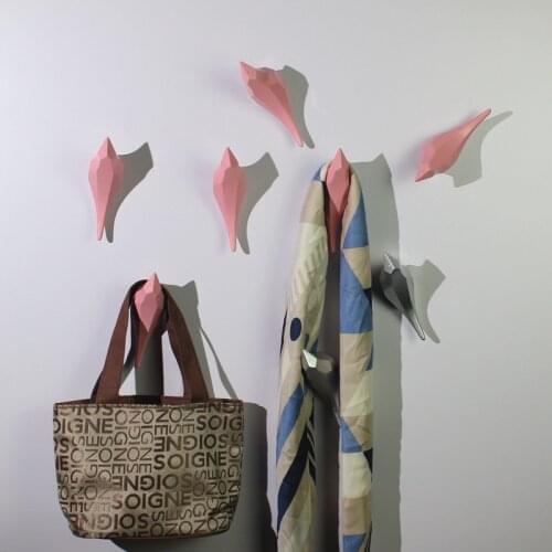 1Pc Nordic Bird Shaped Hanging Hook Bag Key Clothes Hanger Home Bedroom Office Wall Decorative Ornament