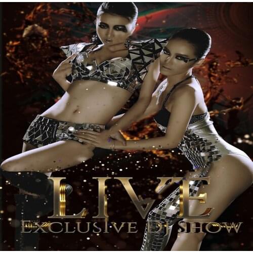 Mirror DJ costumes Fashion sexy silver Hip Hop dance costumes Stage costumes for popular singers Bodysuit