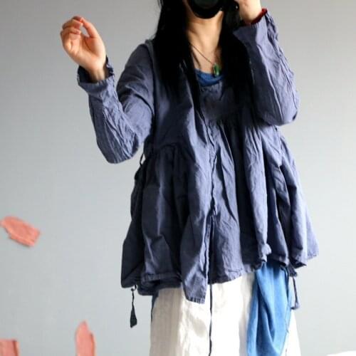 Women Loose Cotton Irregular Thin Sunscreen Jackets Coat Outerwear Ladies Wrinkle Coat Tops Female Summer Coat