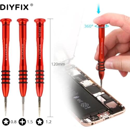 DIYFIX 1Pc Magnetic Precision Screwdriver P2 P5 Pentalobe 1.5 Cross Y0.6 for iPhone XS Max XR Open Disassemble Repair Tools