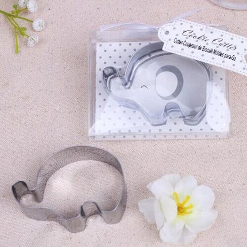 100pcs Little Elephant Cookie Cutter Baby Shower Favors Stainless Steel Biscuit Cutters Mold Party Giveaway ZA4668