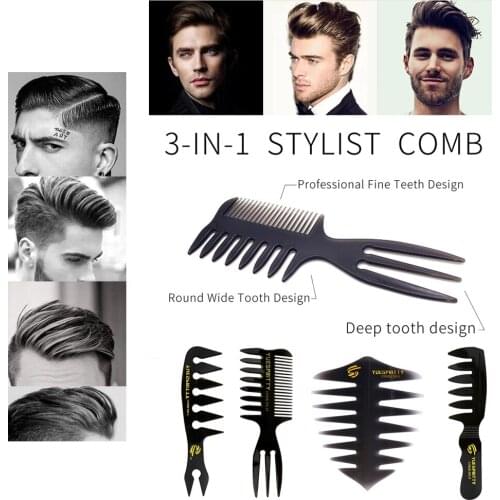 2021 new mens retro oil hairstyle head wide tooth comb beard template comb styling hair brush beard oil comb mens styling tool