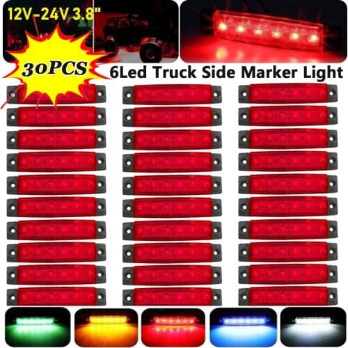 4/10/20/30 PCS 6 LED Front Rear Side Marker Indicator Lights LED Boat Navigation Lamp for Car Truck Trailer Lorry Bus