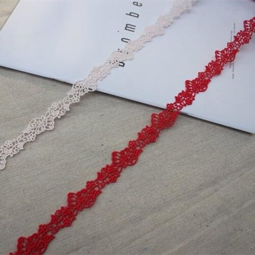 5Yards/lot 2.1cm(0.827inch) wide Red,Light Pink Water Soluble Lace,Embroidery Venise Lace Trim for Gown, Costume Design