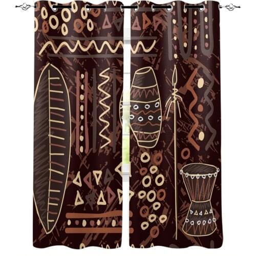 Africa Tribal Geometric Art Curtains For Living Room Bedroom Window Treatment Blinds Drapes Modern Kitchen Curtains