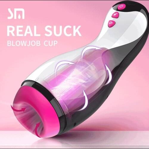 Adult Sex Toys Automatic Suction Heated Vaginal Masturbation Cup For Real Blowjob Male Masturbator 18 men toy