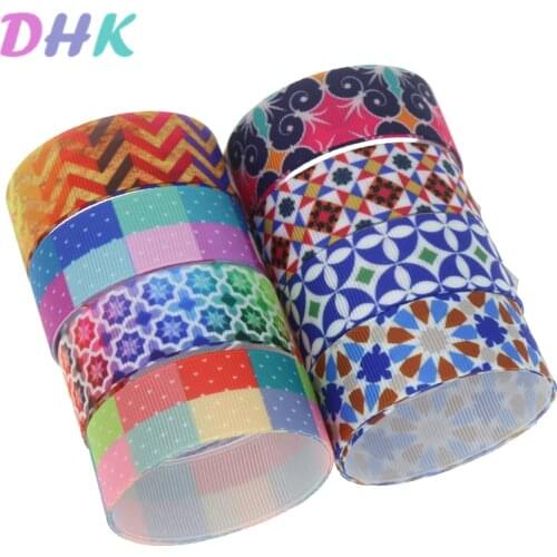 DHK 10yards pattern dots Printed Grosgrain Ribbon Accessory Hairbow Headwear Decoration DIY Wholesale OEM B1942