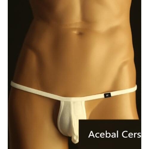 Acebal Cers brand mens gay underwear thong sexy mens thong pants shorts perspective clothes solid gay lingerie XXL XL L M