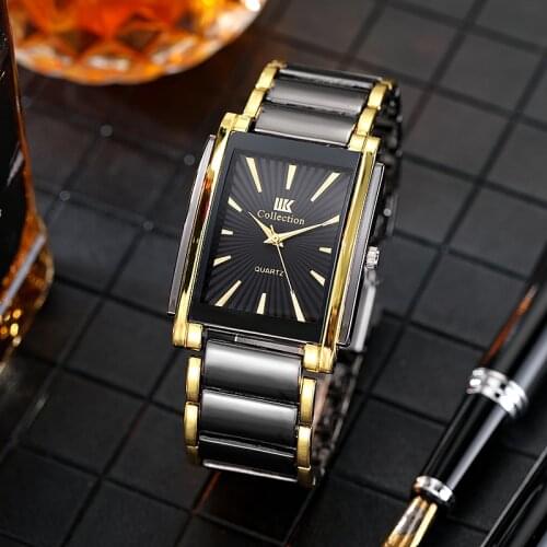 Fashion Stainless Steel Watches Mens 2021 New Top Brand Luxury Rectangle Quartz Clock Male Business Dress Wristwatch Relogio