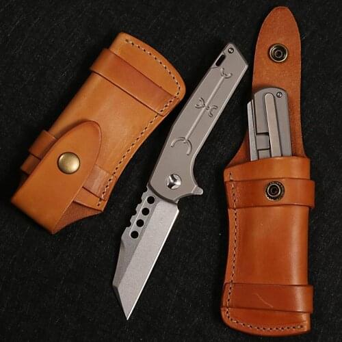 Vegetable Tanned Leather Case Knife Packaging Case Folding Knife Scabbard
