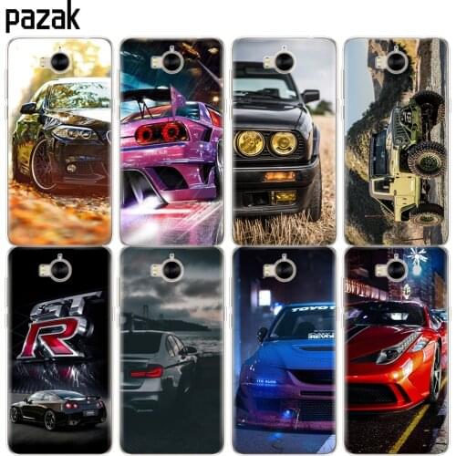 Silicone phone Cover Case for huawei Y3 Y6 Y5 2 II 2017 nova 3 3e 3i 2s 2 LITE plus case bumper soft tpu Cool sports car design