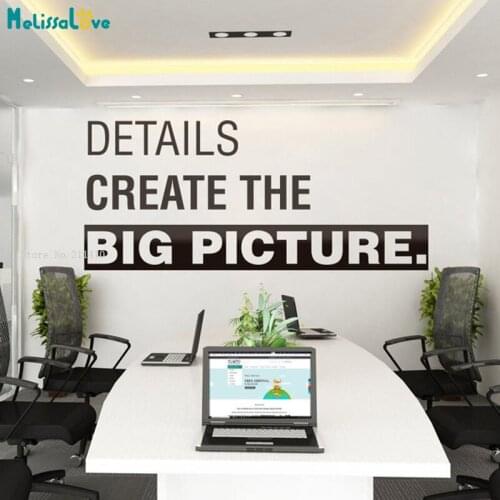 Details Create The Big Picture Inspiring Quote Office Wall Decals Motivational Word Stickers Removable Murals Vinyl YT5414