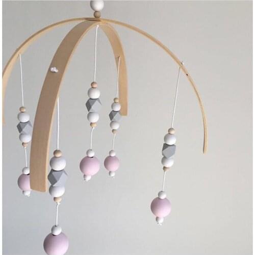 Baby Crib Mobile Rattle Toys Wooden Beads Wind Chimes Bed Bell Tent Hanging Decoration Kids Newborn Girl Boy Gifts Nursery Decor