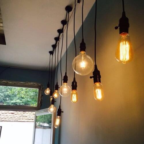 E27 Light bulb tungsten filament vintage industrial loft cafe bar bar single Pendant lamp