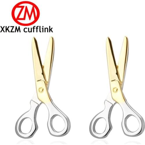 Formal Golden scissors Cufflink for Mens Suits Buttons Geometric Wedding Cufflink French Grooms Shirt Brand Cuff Links