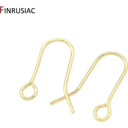 Jewellery Making Supplies Plated 14K Gold Ear Wires Wholesale Simple Earring Hooks For DIY Making Earrings Material