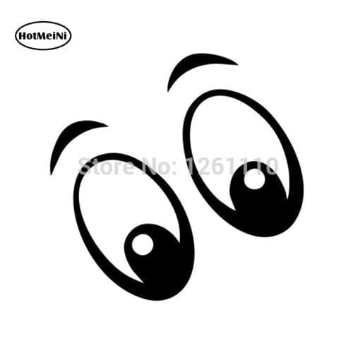 HotMeiNi Cartoon Eyes Car Sticker Laptop Macbook Car Window Bumper Motorbike Reflective Vinyl Sticker Graphic Decal Funny