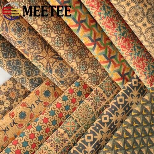 90*135cm Meetee 0.5mm Natural Cork Synthetic Leather Printing Faux Fabric Environment Wood for Handbag Shoes DIY Accessories