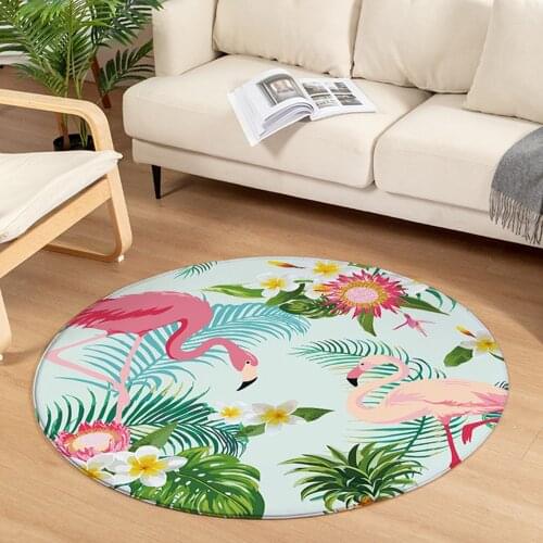 Flamingo Round Carpet Computer Upholstery Home Decor Living Room Childrens Bedroom Cloakroom Carpet