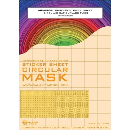 GALAXY Tools Airbrush Masking Sticker Sheet Circular Round Camouflafe Mask for Military Model Hobby φ2mm-φ6mm