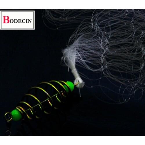 Copper Spring Shoal Fishing Net with Night Luminous Beads Ball Bearing Solid Ring Tool Trap Connector Freshwater Tackle In River