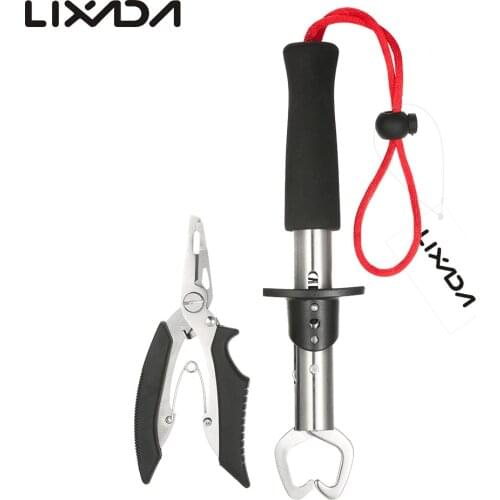 Lixada Fishing Clamp Set Lure Plier Multifunctional Fishing Lure Pliers Stainless Steel Grip Set Fishing Tackle Lure Pliers Fish