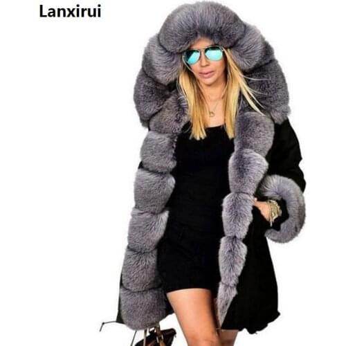 New Women Parka Casual Warm Outwear Hooded Coat Fur Manteau Woman Clothes
