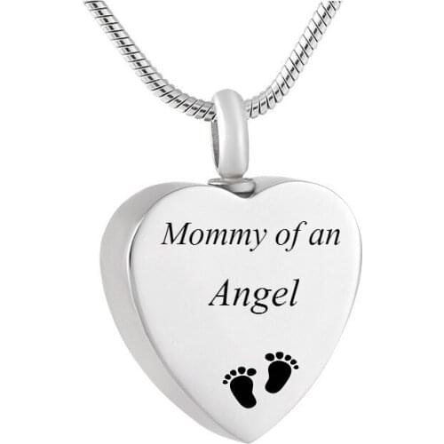 IJD0217 Mommy of an Angel Cremation Necklace Infant Child Loss Keepsake Jewelry Urn Pregnancy Loss Miscarriage Memorial Jewelry
