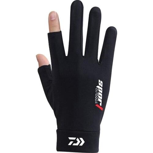 Ice Silk Outdoor Fishing Gloves Half Finger Anti-Slip Durable Sports Breathable Stretch Uv Protection Cycling Fishing Gloves