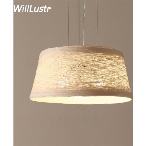 Wicker pendant light handmade home bedroom hotel dinning room restaurant hand knitted wickerpendant lam hanging light white brow