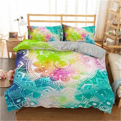 3 D Colour Bohemian Style Bedding Collection King Queen Size 2/3 Linen Sets Family Down Bedding Sets